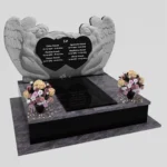 Nagrobek podwójny z rzeźbą dwóch aniołów, wykonany z granitu CK 101 zdjęcie 40