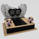 Nagrobek podwójny z rzeźbą dwóch aniołów, wykonany z granitu CK 101 zdjęcie 42