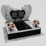 Nagrobek podwójny z rzeźbą dwóch aniołów, wykonany z granitu CK 101 zdjęcie 44