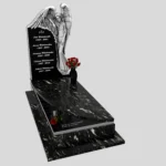 Nagrobek pojedynczy z rzeźbą anioła, idealny dla osób ceniących klasyczne i dostojne formy z granitu CK 150 zdjęcie 32