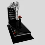 Nagrobek pojedynczy z rzeźbą anioła, idealny dla osób ceniących klasyczne i dostojne formy z granitu CK 150 zdjęcie 33