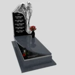 Nagrobek pojedynczy z rzeźbą anioła, idealny dla osób ceniących klasyczne i dostojne formy z granitu CK 150 zdjęcie 34