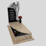 Nagrobek pojedynczy z rzeźbą anioła, idealny dla osób ceniących klasyczne i dostojne formy z granitu CK 150 zdjęcie 41