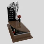 Nagrobek pojedynczy z rzeźbą anioła, idealny dla osób ceniących klasyczne i dostojne formy z granitu CK 150 zdjęcie 42