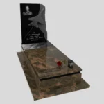 Nagrobek pojedynczy z rzeźbą dla pilota z granitu CK 141 zdjęcie 30
