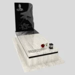 Nagrobek pojedynczy z rzeźbą dla pilota z granitu CK 141 zdjęcie 36