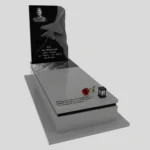 Nagrobek pojedynczy z rzeźbą dla pilota z granitu CK 141 zdjęcie 38