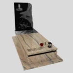 Nagrobek pojedynczy z rzeźbą dla pilota z granitu CK 141 zdjęcie 41