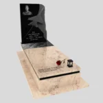 Nagrobek pojedynczy z rzeźbą dla pilota z granitu CK 141 zdjęcie 43