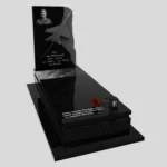 Nagrobek pojedynczy z rzeźbą dla pilota z granitu CK 141 zdjęcie 44