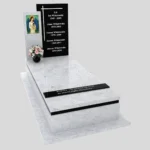 Nagrobek pojedynczy z witrażem anioła z granitu CK 146 zdjęcie 34