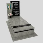 Nagrobek pojedynczy z witrażem anioła z granitu CK 146 zdjęcie 37