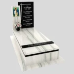 Nagrobek pojedynczy z witrażem anioła z granitu CK 146 zdjęcie 39