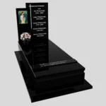 Nagrobek pojedynczy z witrażem anioła z granitu CK 146 zdjęcie 40