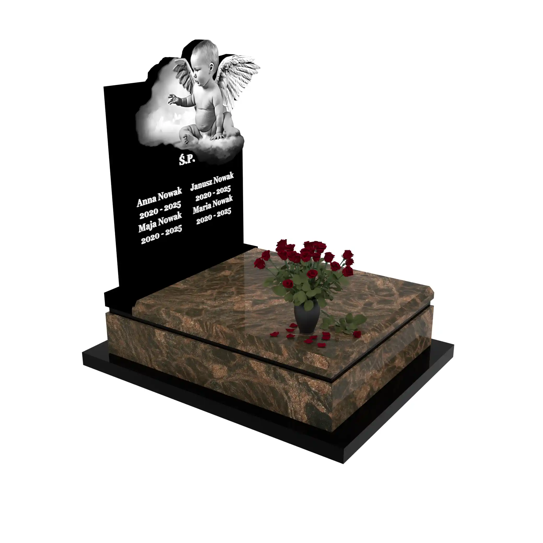 Nagrobek dla dziecka z grawerem alioła z granitu D 64+360 – photo №10