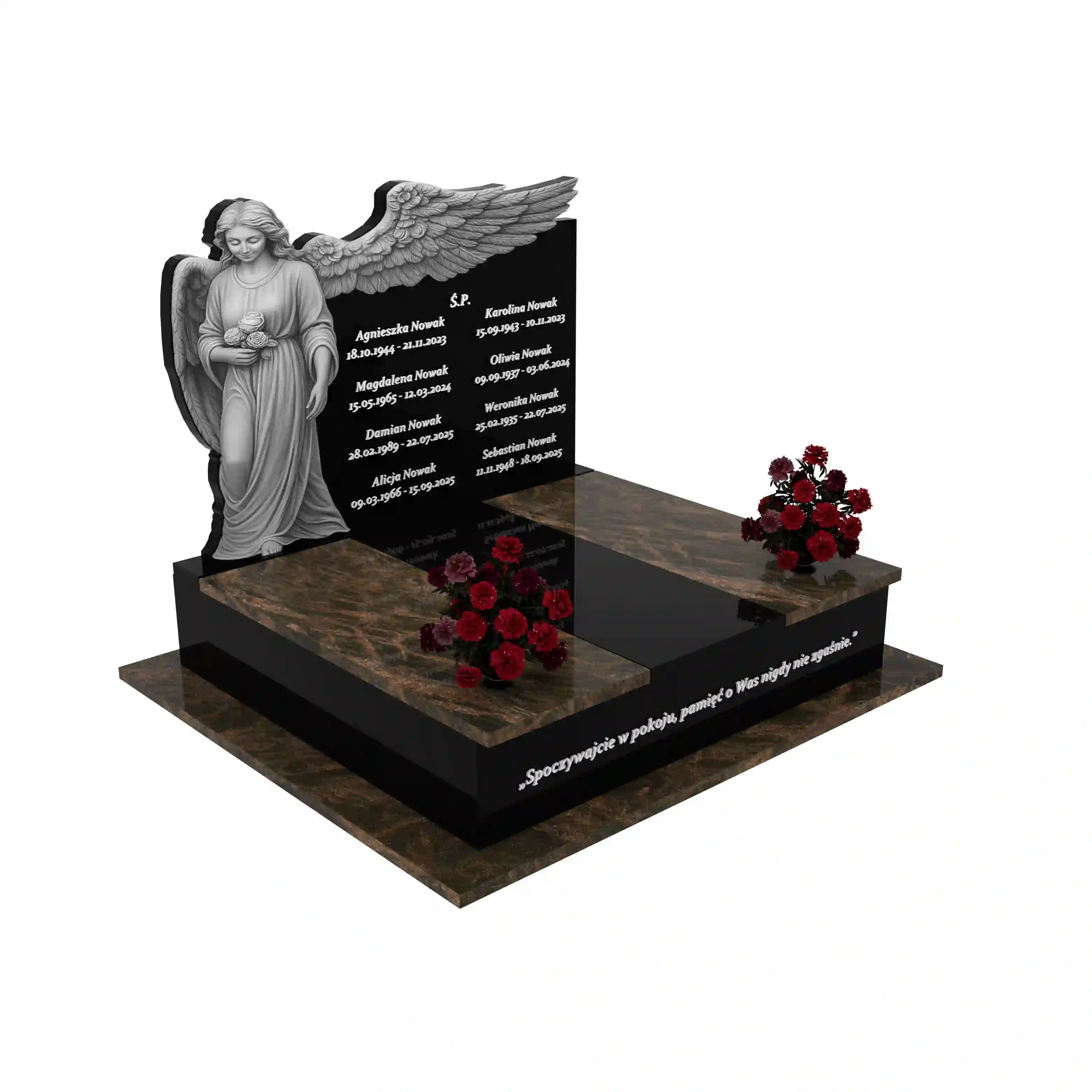 Nagrobek podwójny z granitu CK 100+360 – photo №11