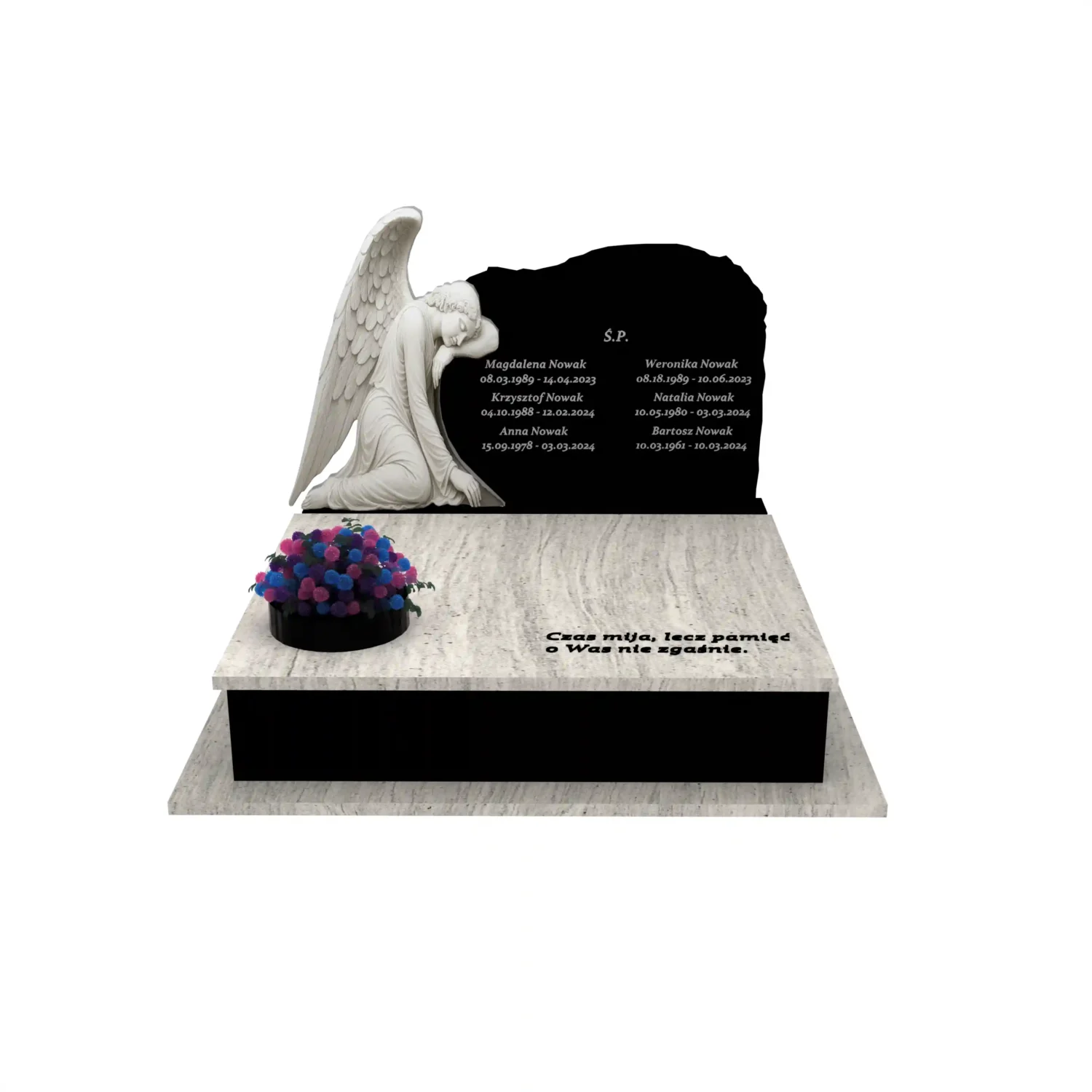 Nagrobek podwójny z rzeźbą anioła CK 103+360 – photo №12