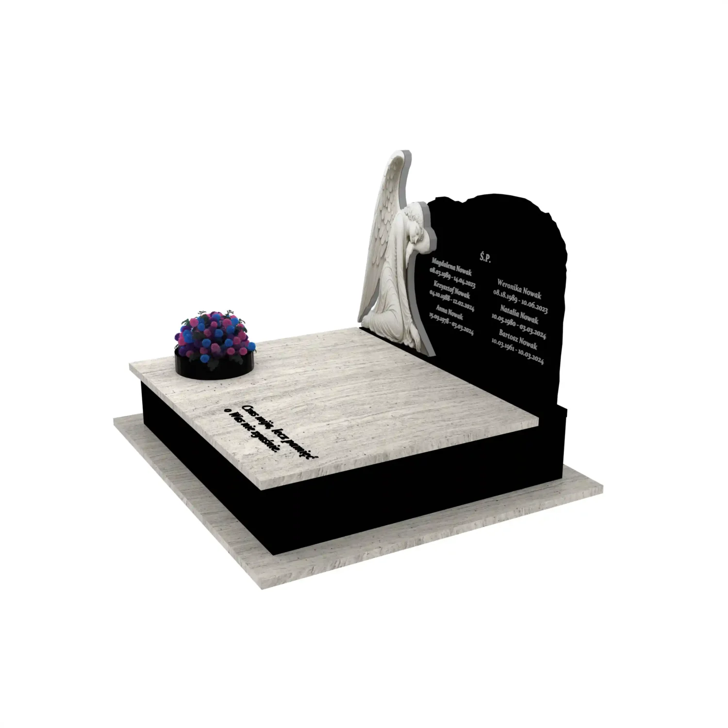 Nagrobek podwójny z rzeźbą anioła CK 103+360 – photo №1