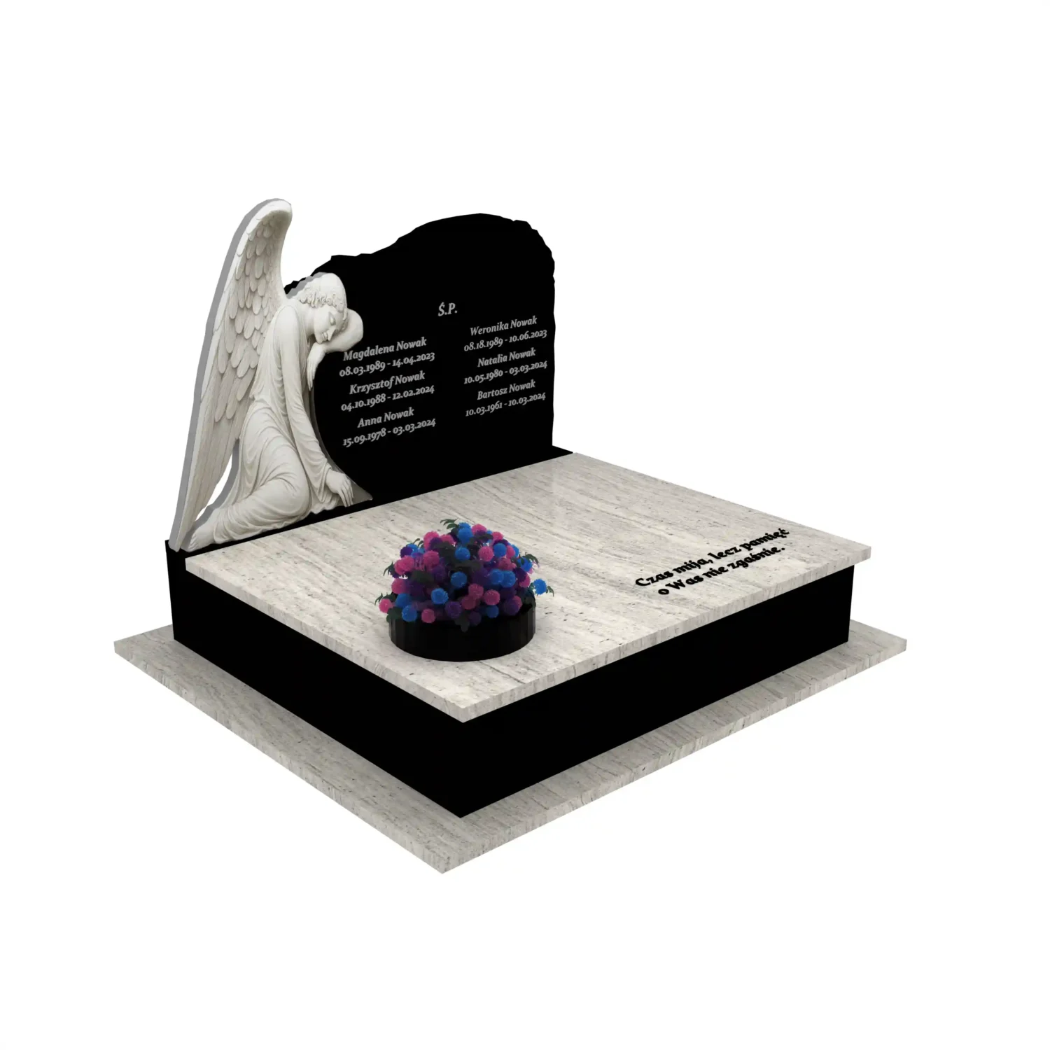 Nagrobek podwójny z rzeźbą anioła CK 103+360 – photo №11