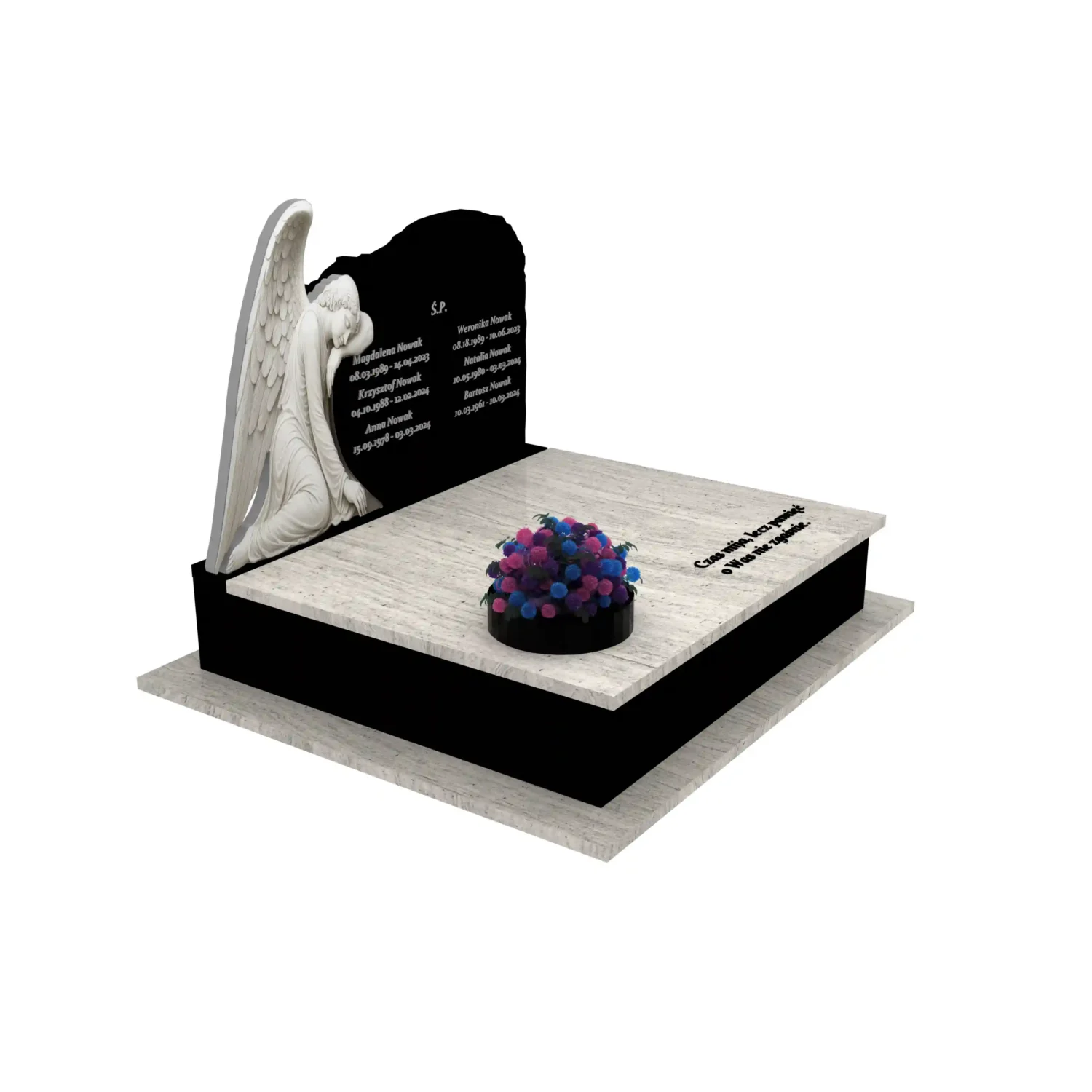 Nagrobek podwójny z rzeźbą anioła CK 103+360 – photo №10