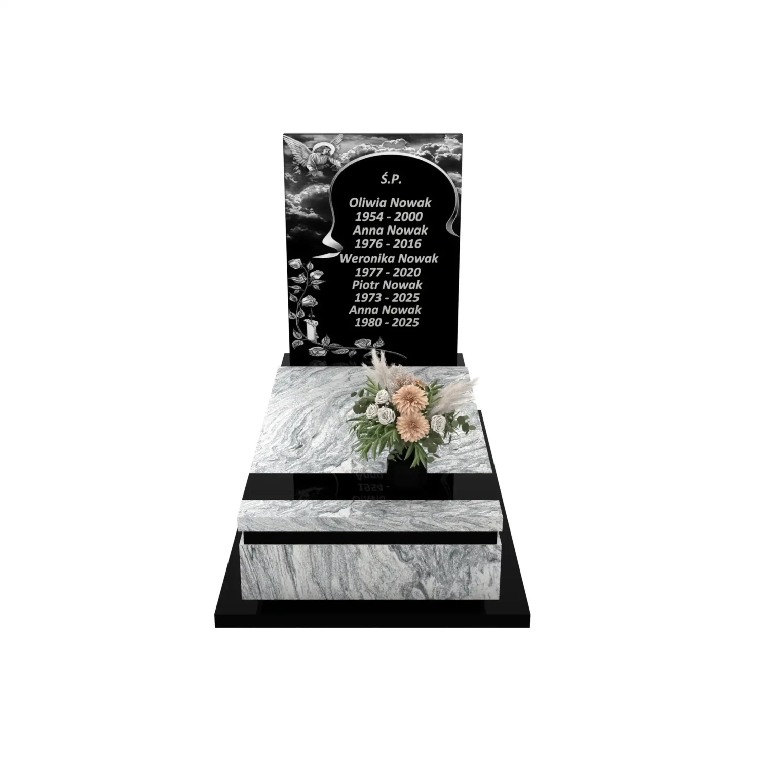 Nagrobek pojedynczy z granitu CK 133+360 – photo №12