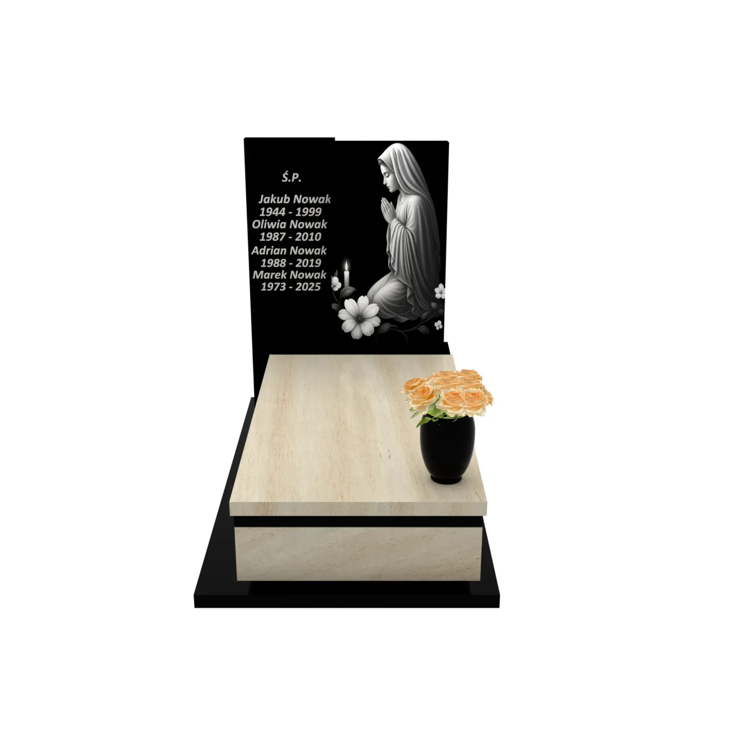 Nagrobek pojedynczy z granitu CK 130+360 – photo №12
