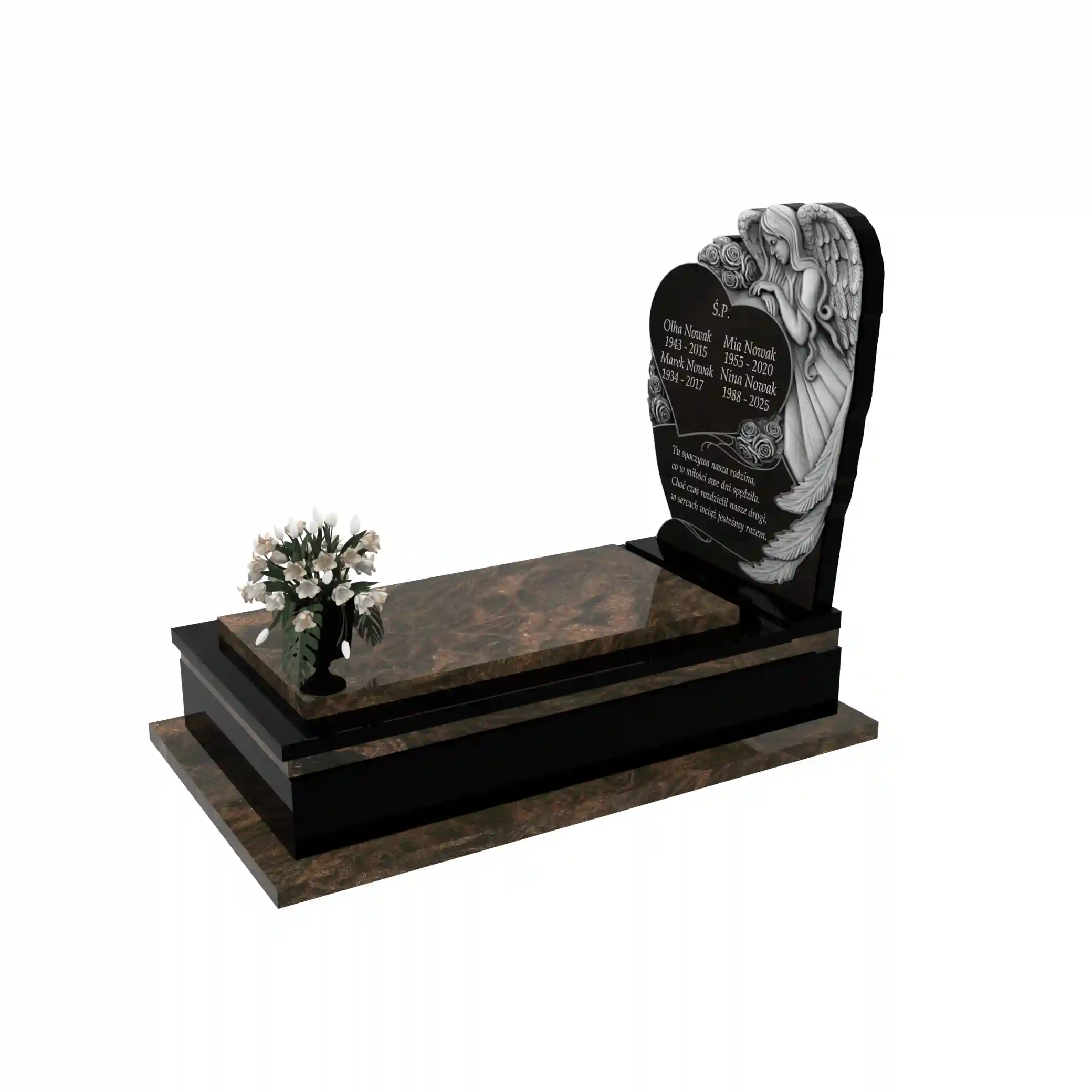 Nagrobek pojedynczy z granitu CK 136+360 – photo №2