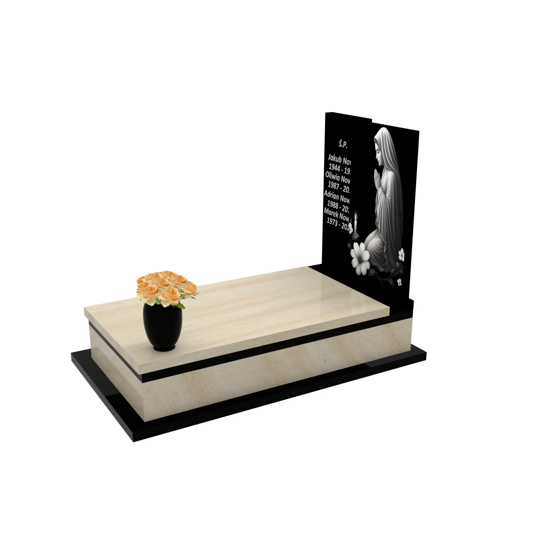 Nagrobek pojedynczy z granitu CK 130+360 – photo №2