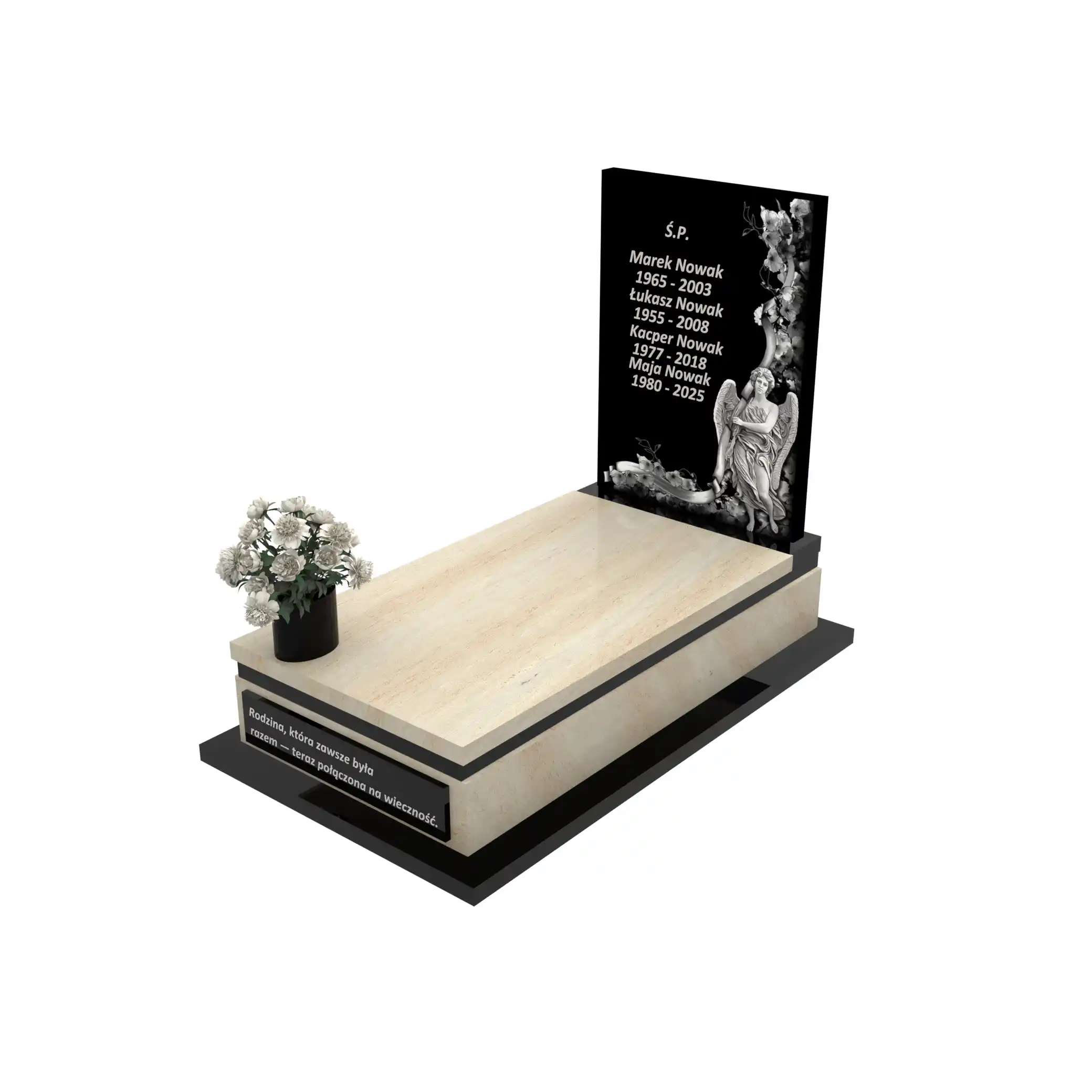 Nagrobek pojedynczy z granitu CK 144+360 – photo №1