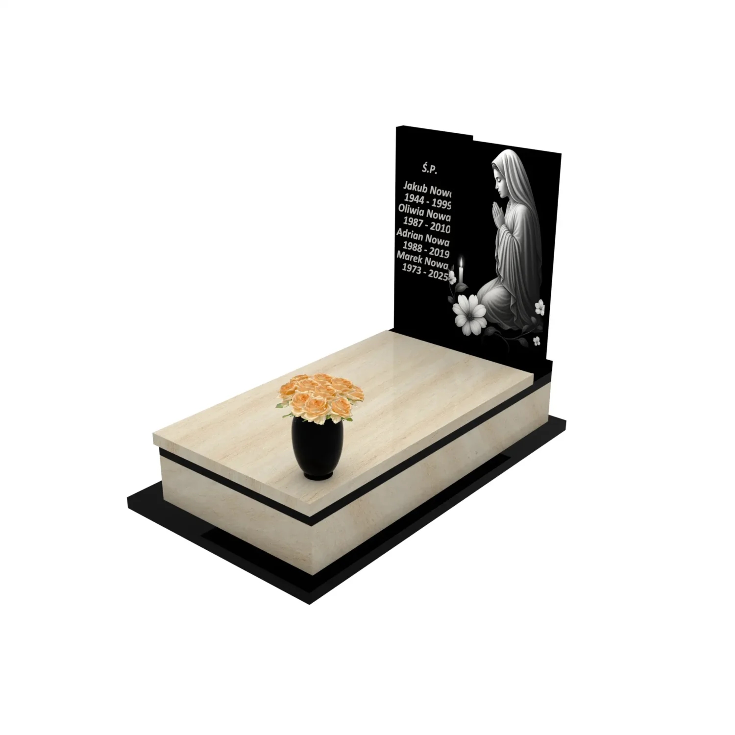 Nagrobek pojedynczy z granitu CK 130+360 – photo №1