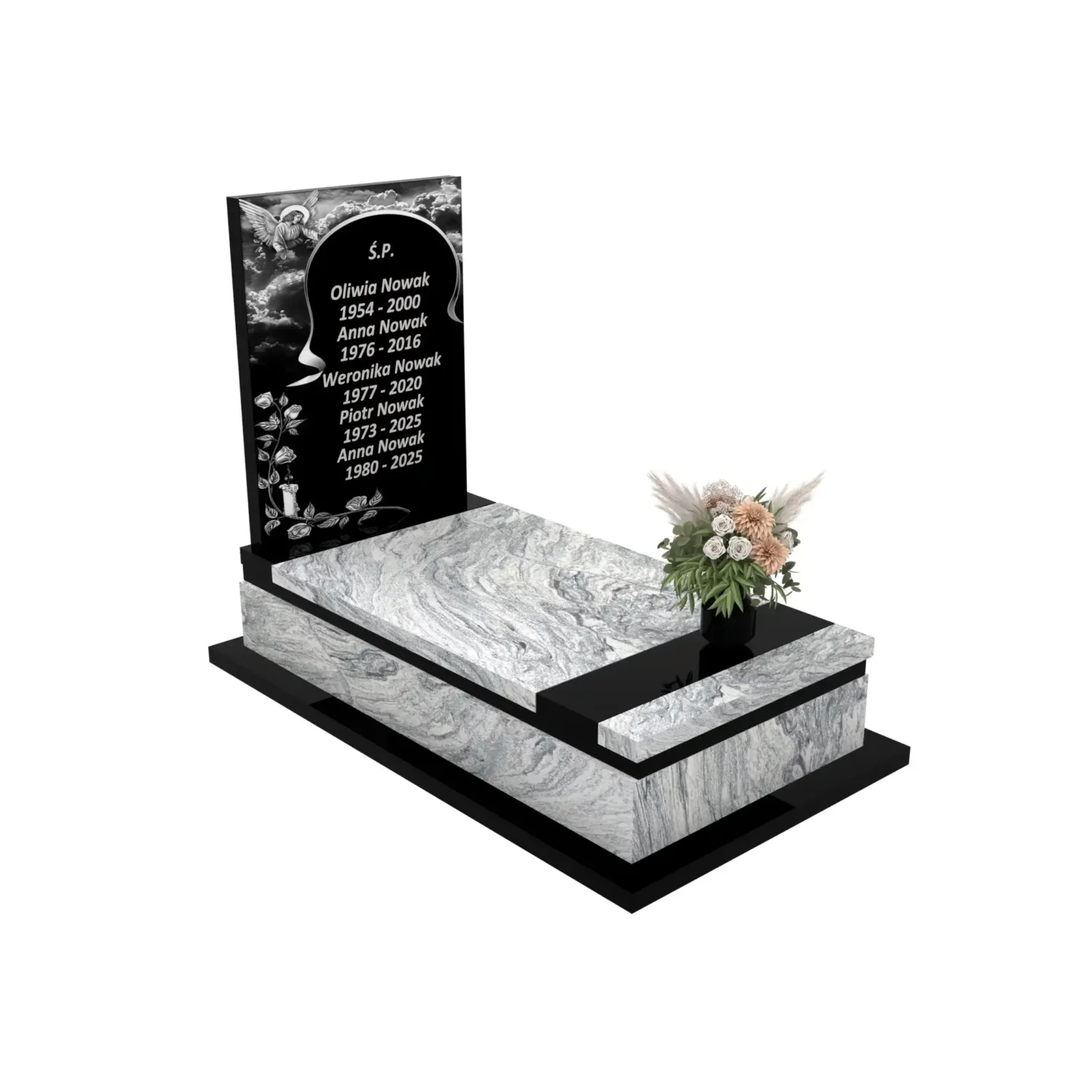 Nagrobek pojedynczy z granitu CK 133+360 – photo №11