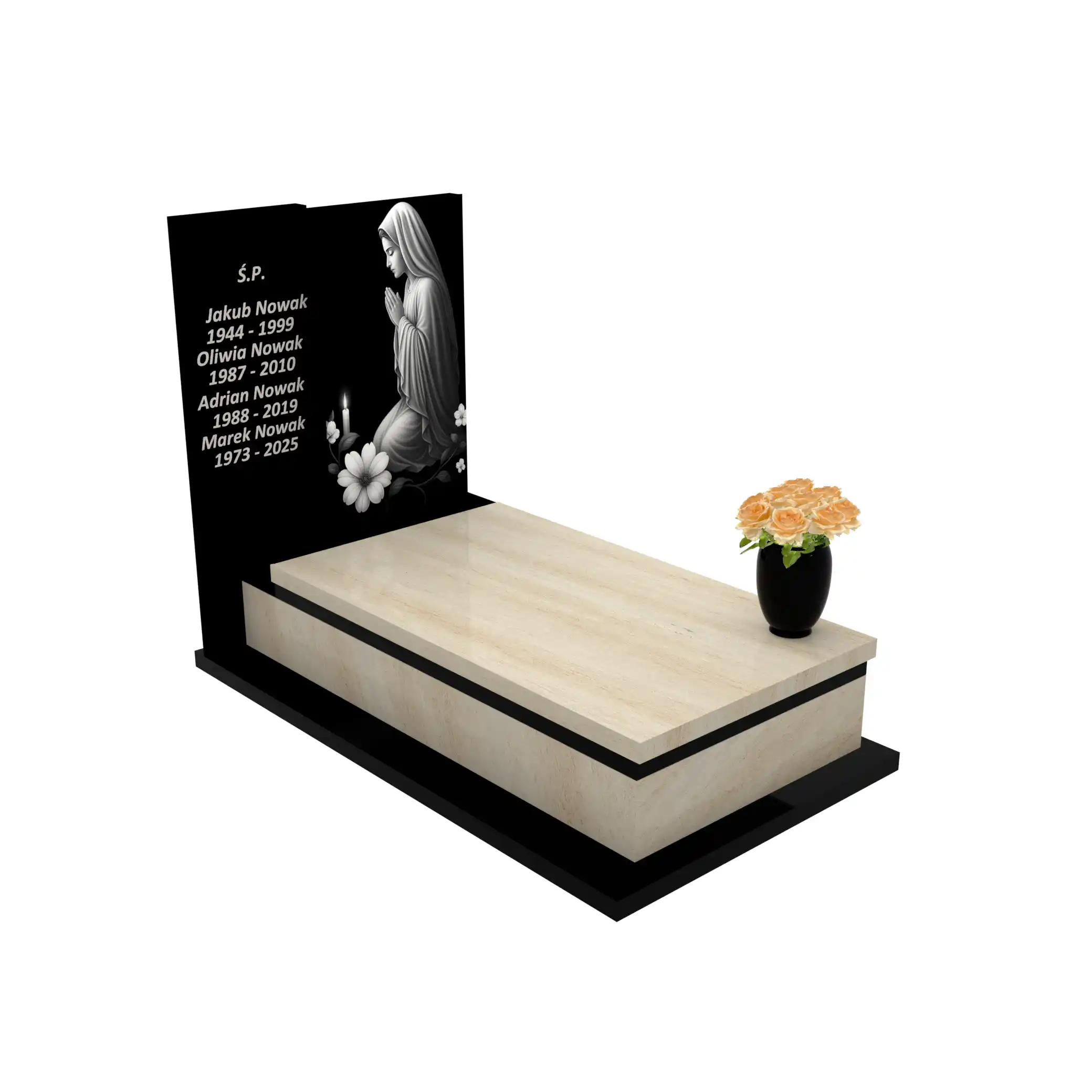 Nagrobek pojedynczy z granitu CK 130+360 – photo №11