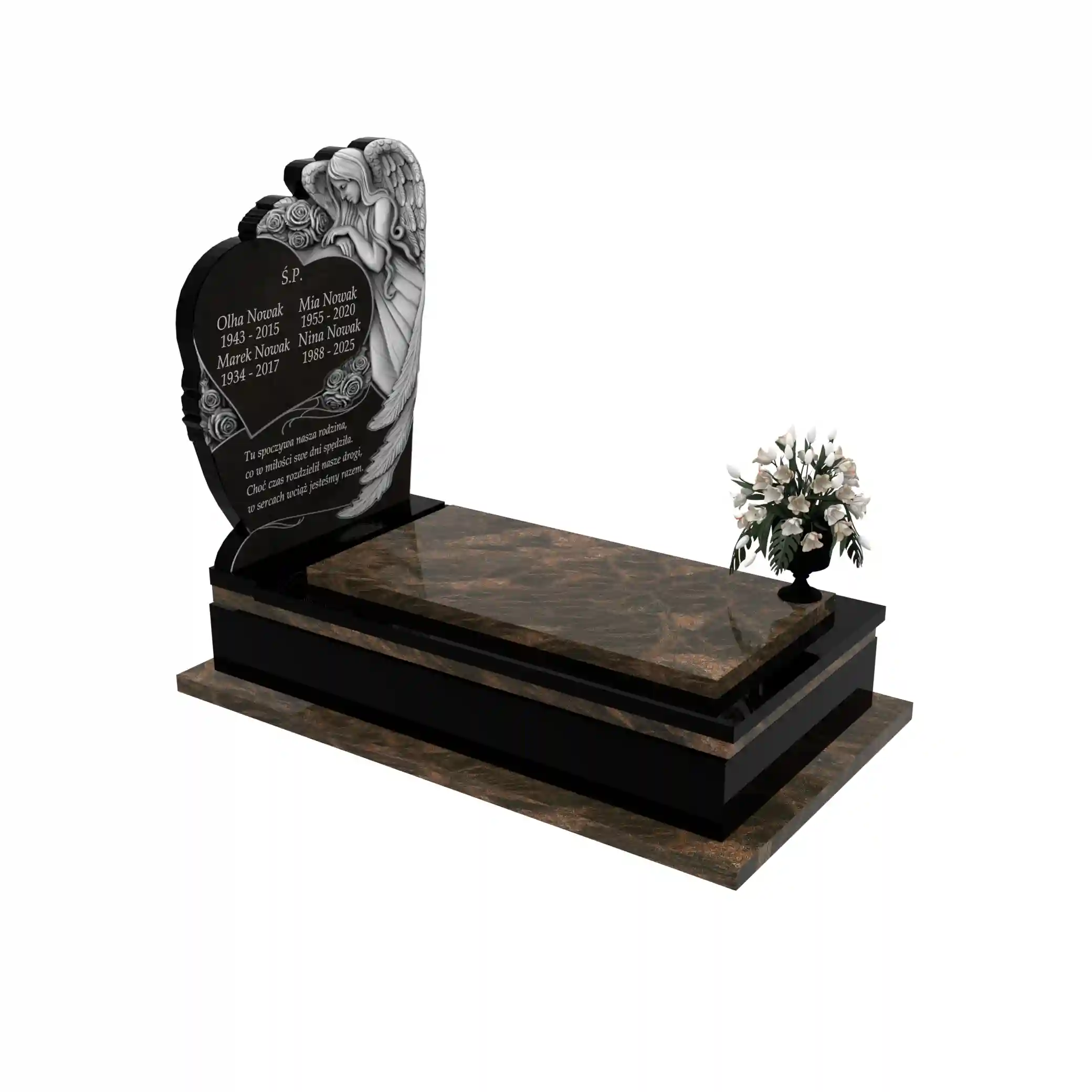 Nagrobek pojedynczy z granitu CK 136+360 – photo №10