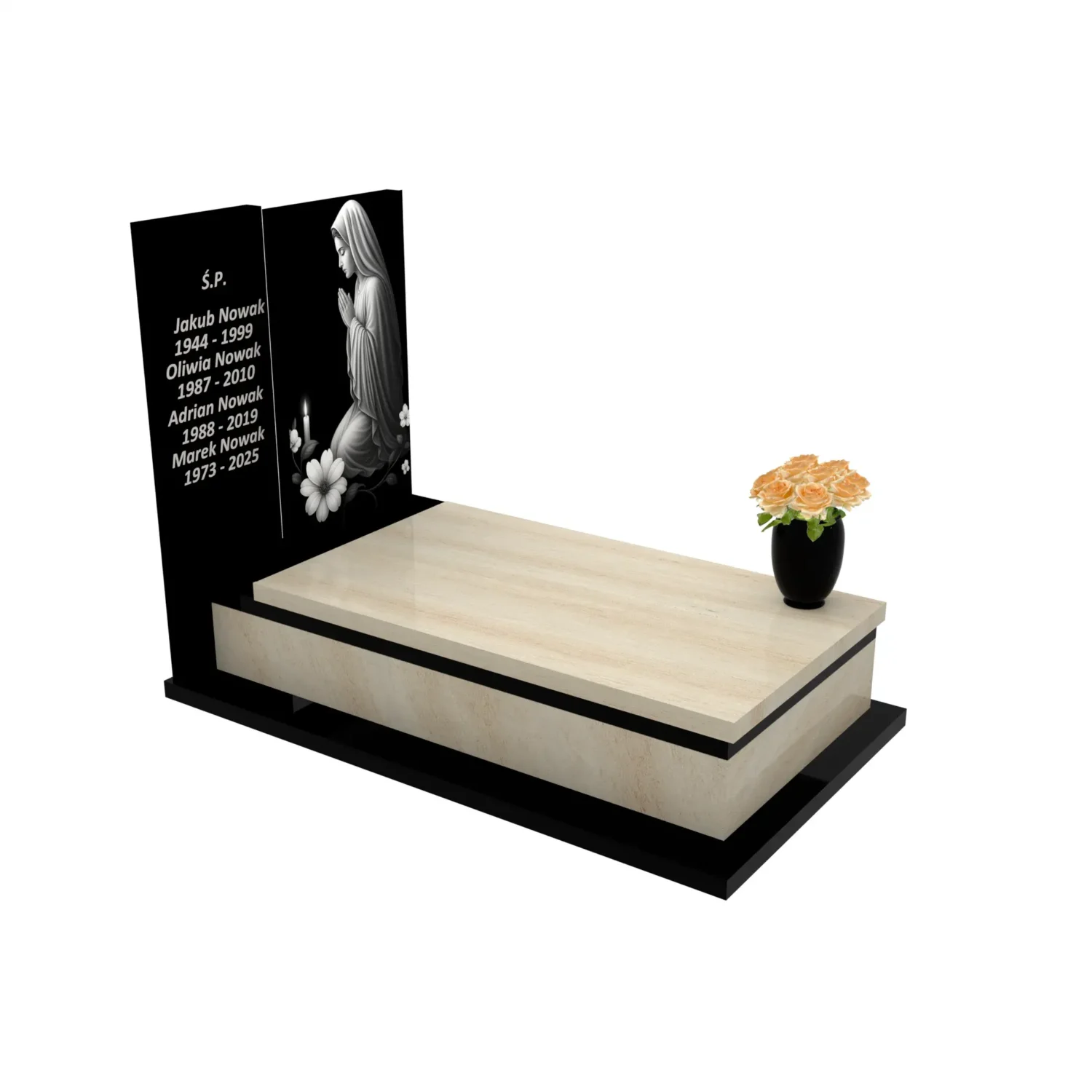 Nagrobek pojedynczy z granitu CK 130+360 – photo №10