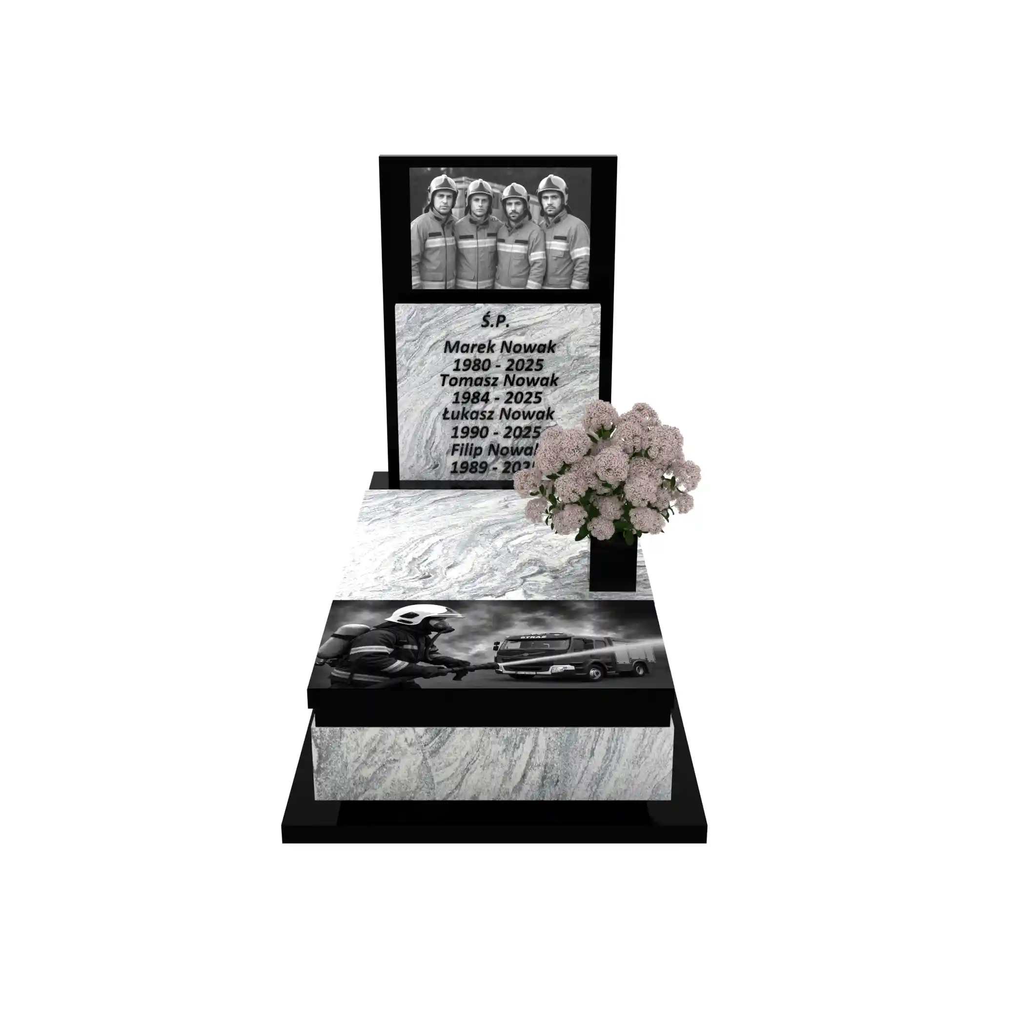 Nagrobek pojedynczy dla strażaków z granitu CK 152+360 – photo №12
