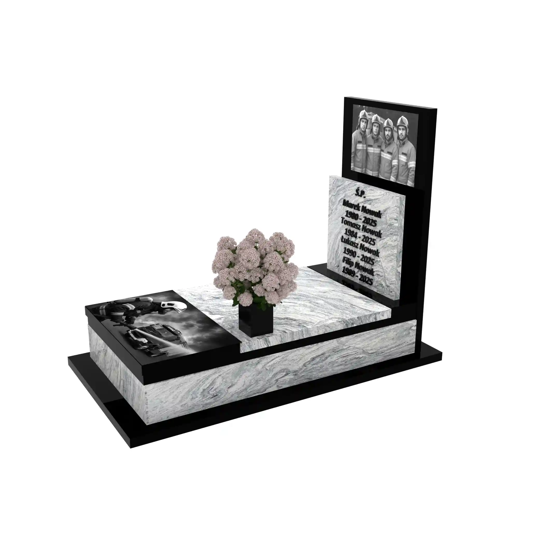 Nagrobek pojedynczy dla strażaków z granitu CK 152+360 – photo №2