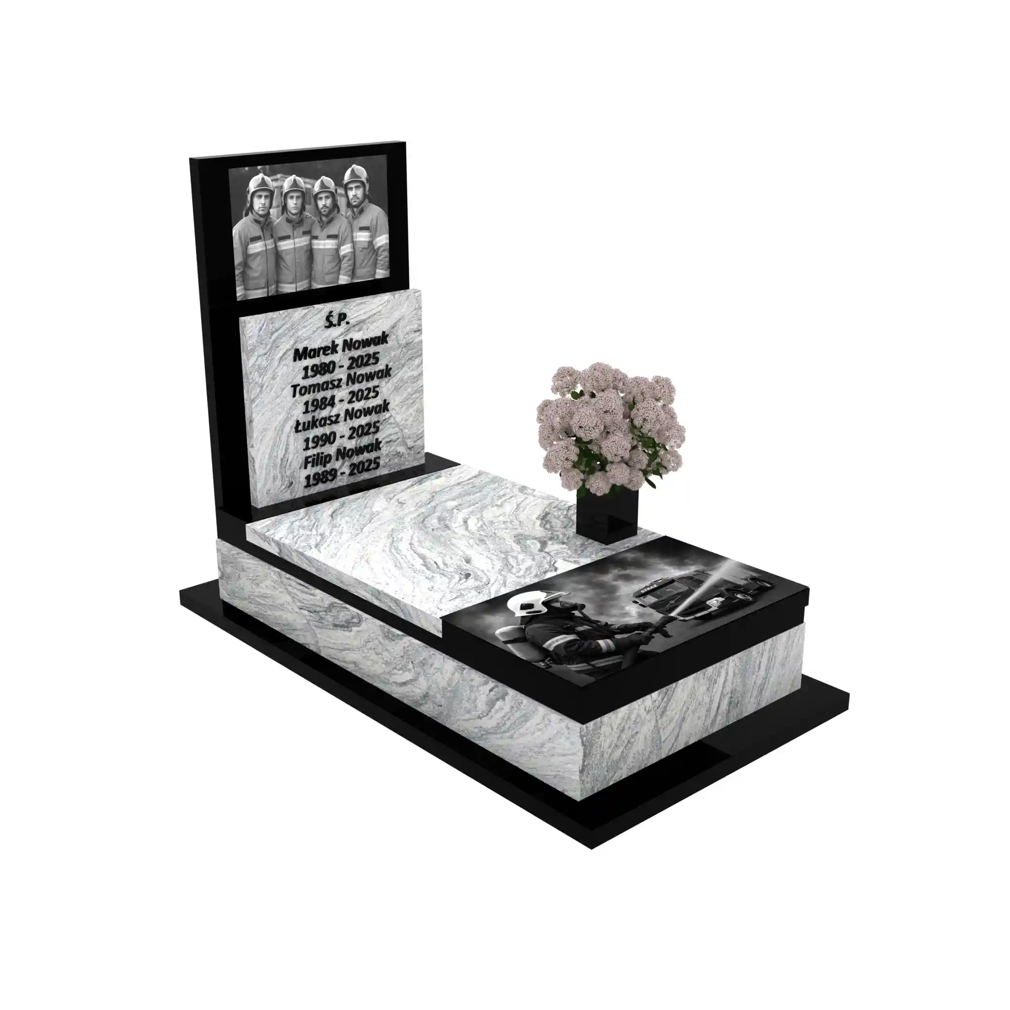 Nagrobek pojedynczy dla strażaków z granitu CK 152+360 – photo №11