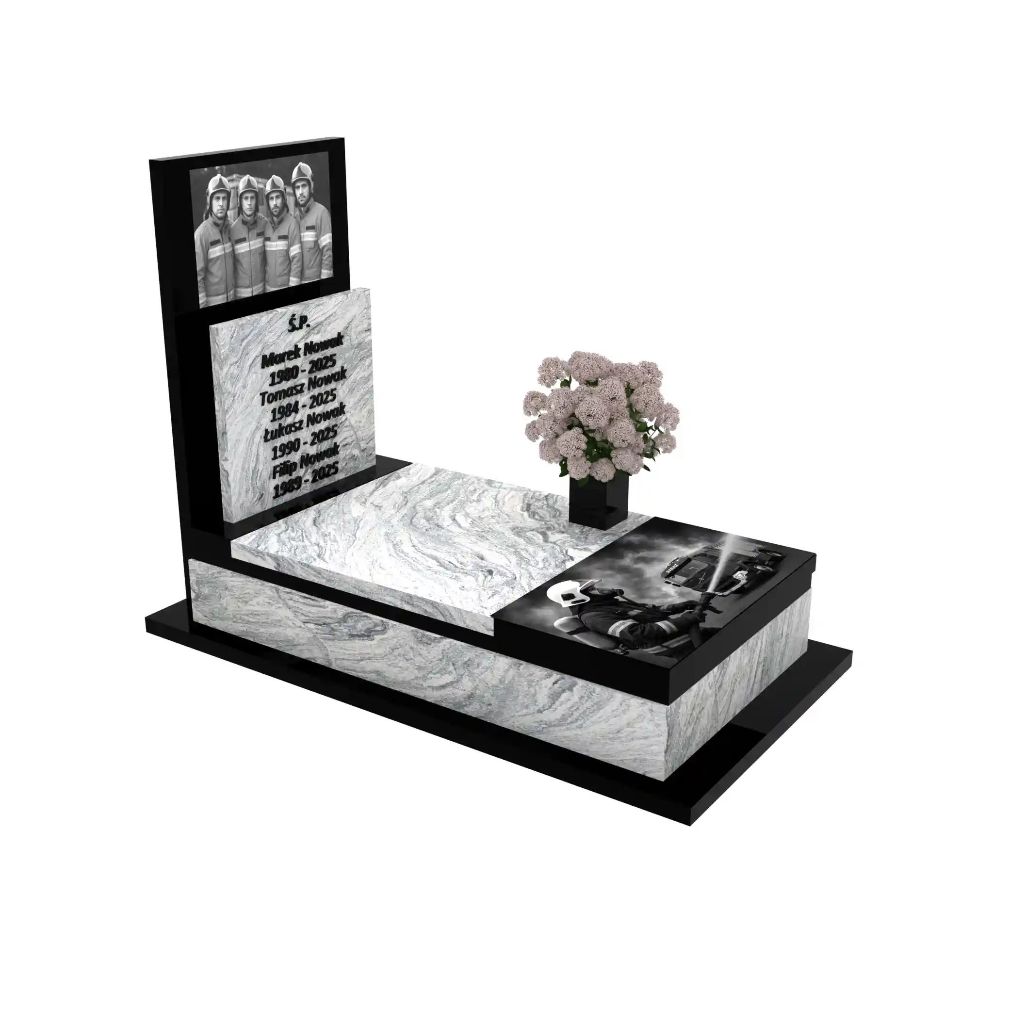 Nagrobek pojedynczy dla strażaków z granitu CK 152+360 – photo №10