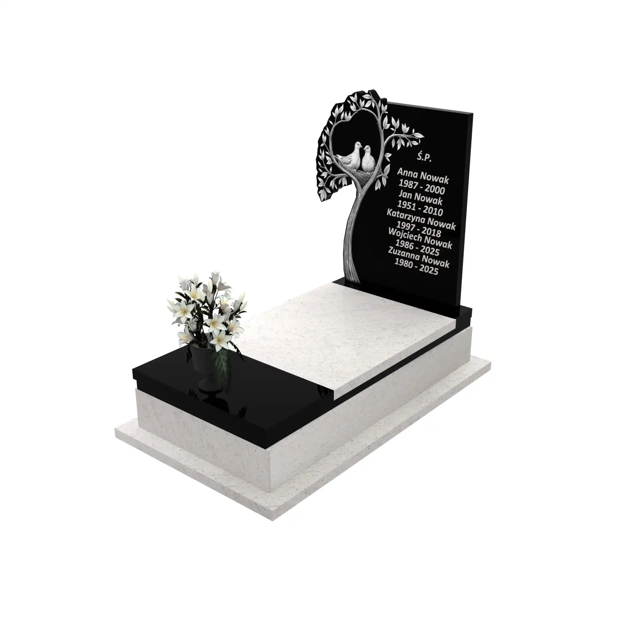 Nagrobek pojedynczy z granitu CK 145+360 – photo №1
