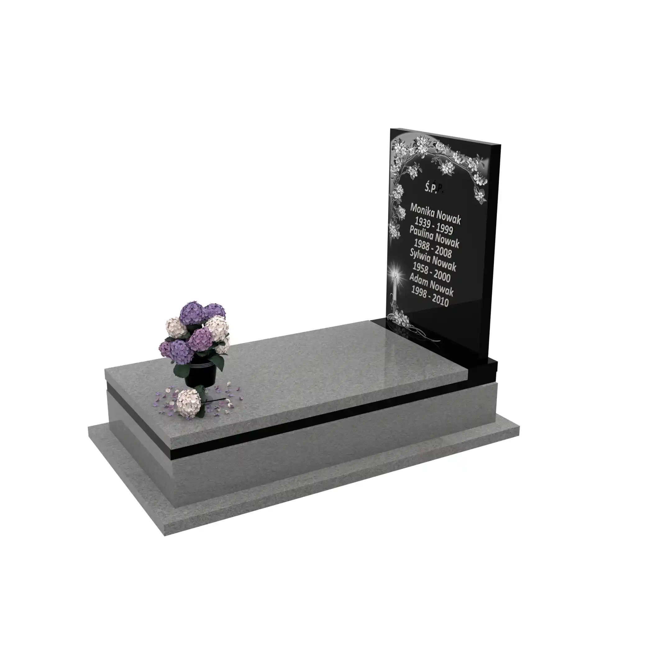Nagrobek pojedynczy z granitu CK 148+360 – photo №2