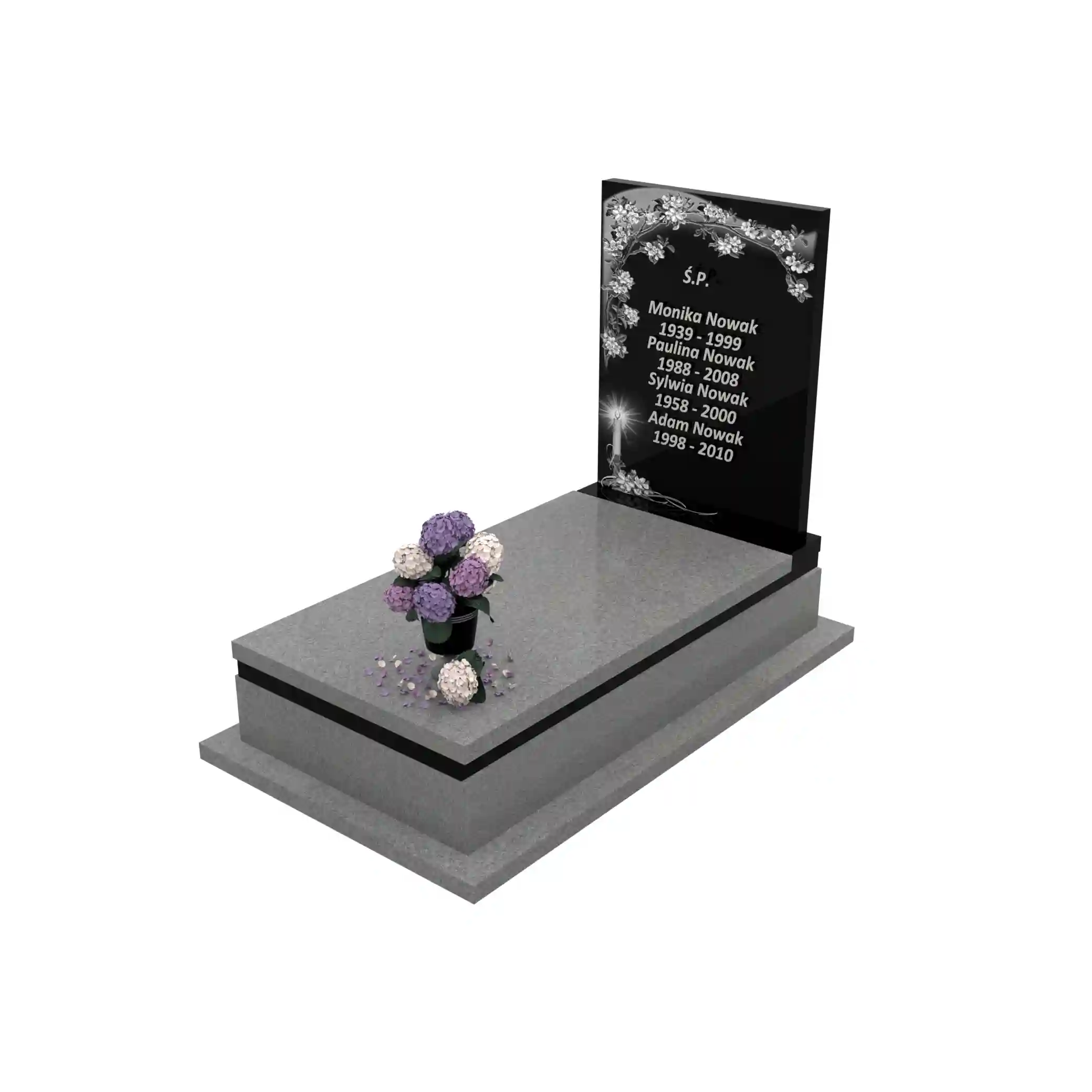 Nagrobek pojedynczy z granitu CK 148+360 – photo №1