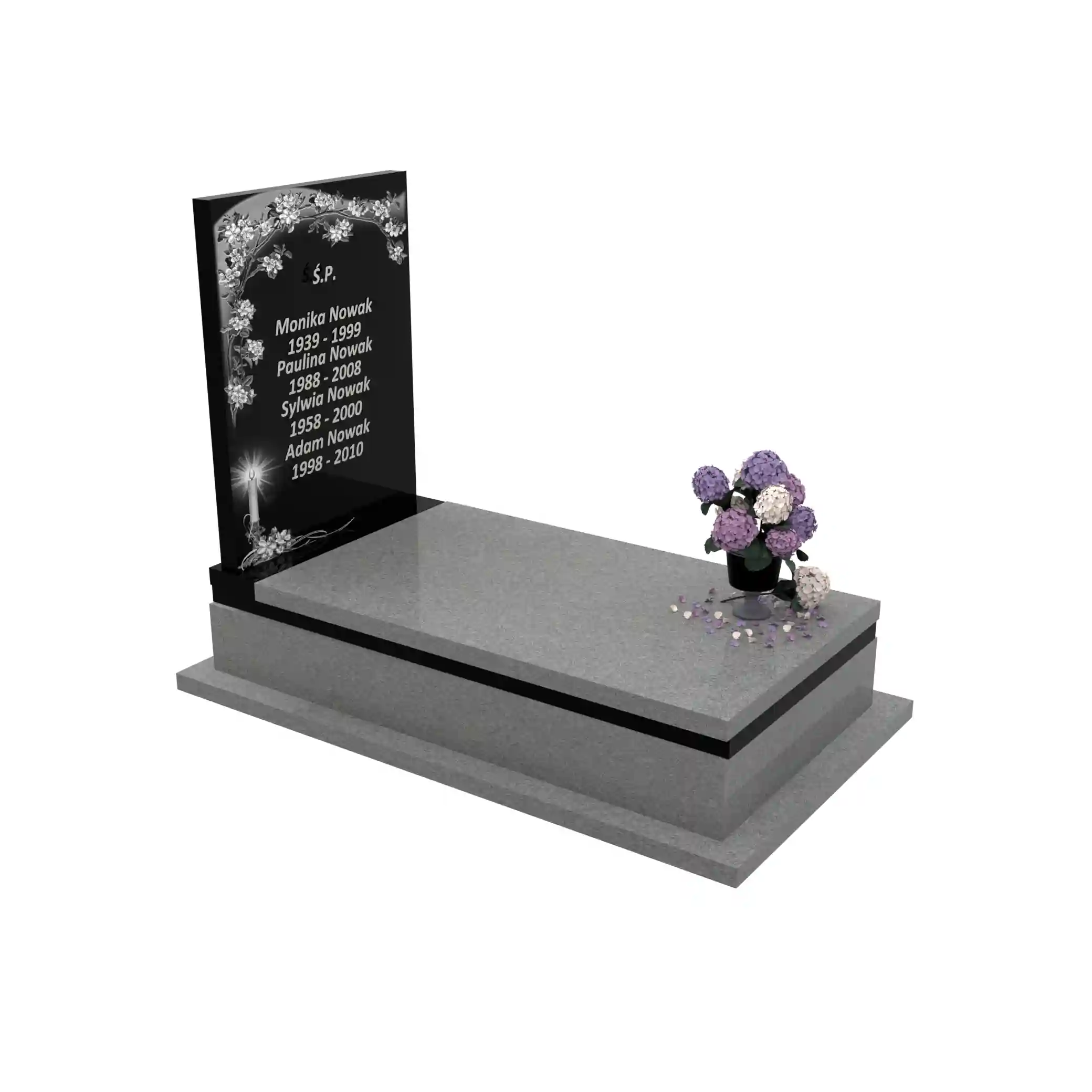 Nagrobek pojedynczy z granitu CK 148+360 – photo №10