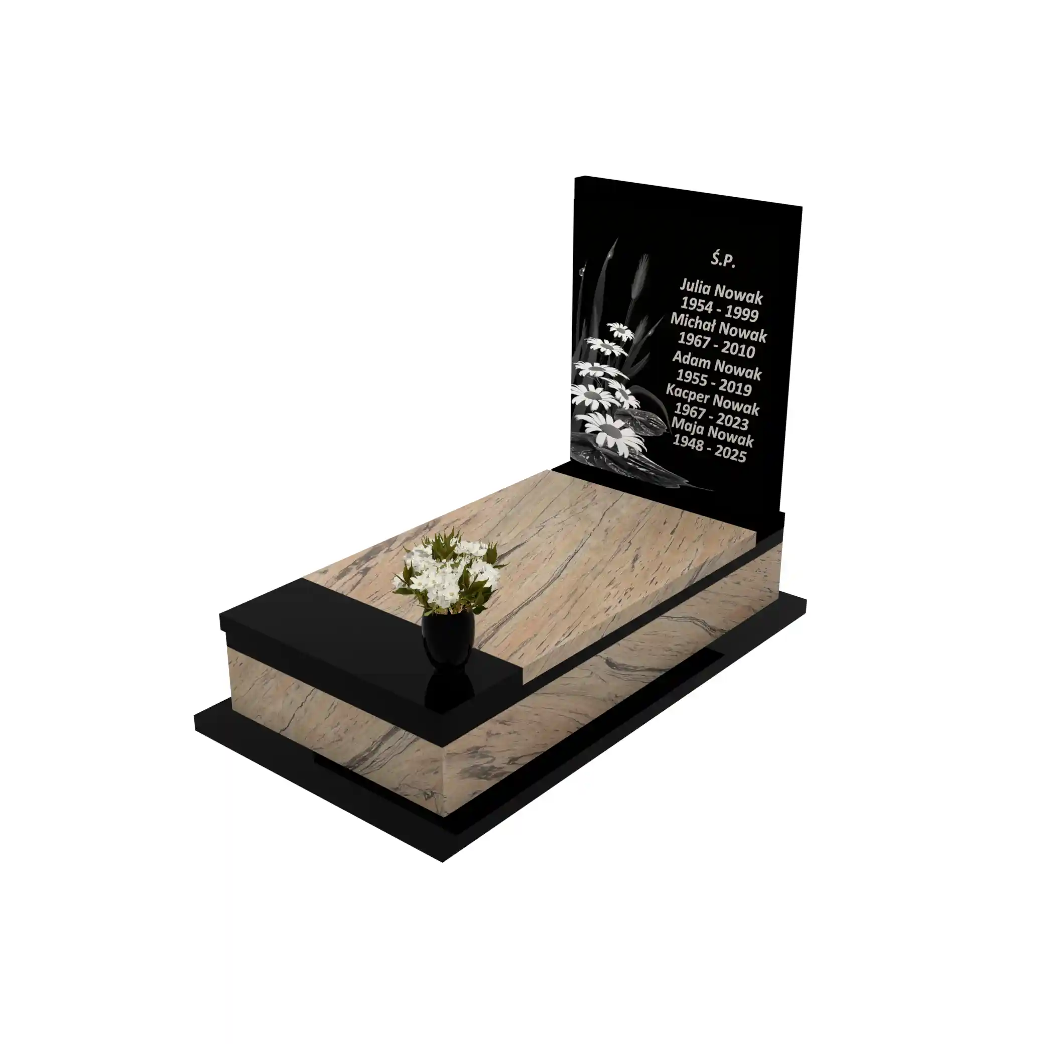 Nagrobek pojedynczy z granitu CK 128+360 – photo №1