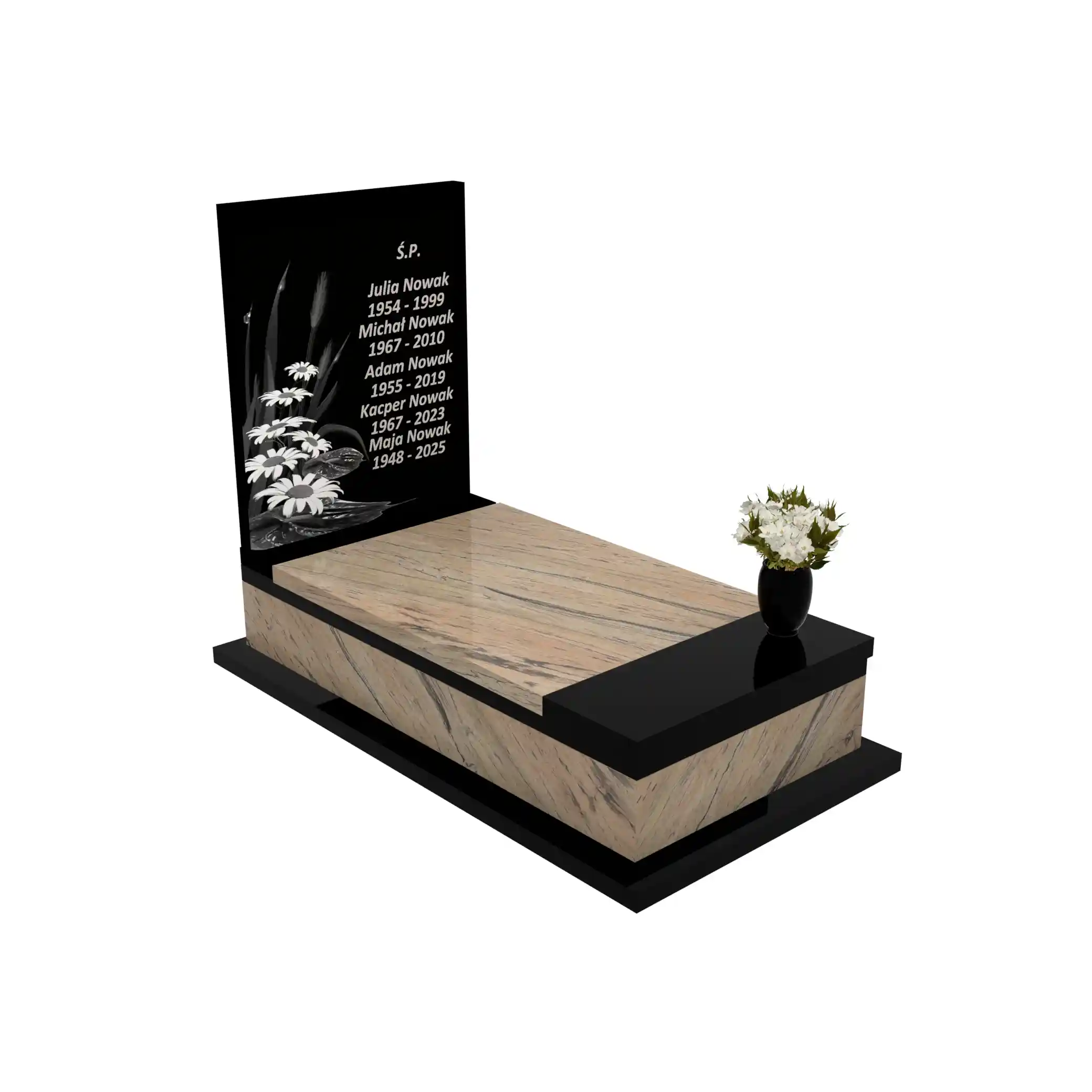 Nagrobek pojedynczy z granitu CK 128+360 – photo №11