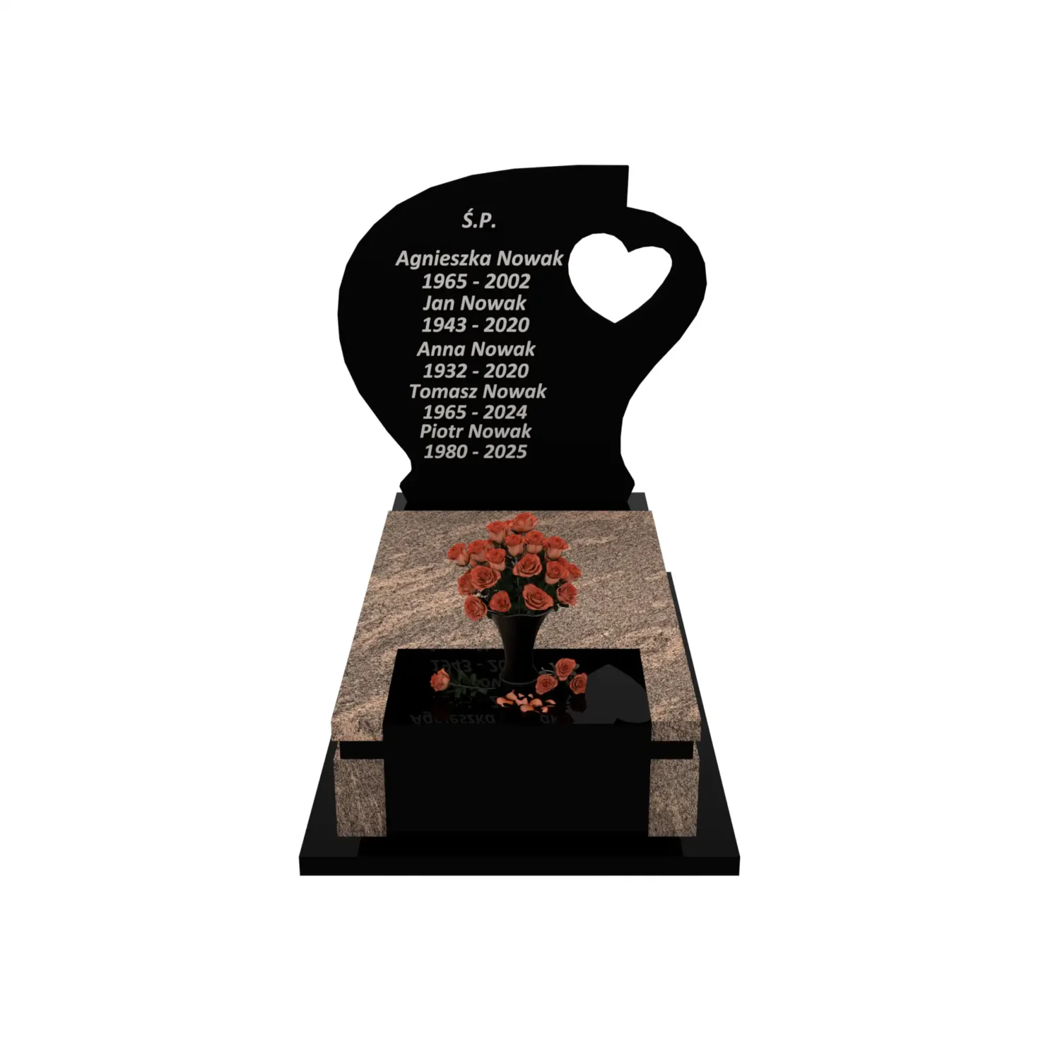 Nagrobek pojedynczy z granitu CK 135+360 – photo №12