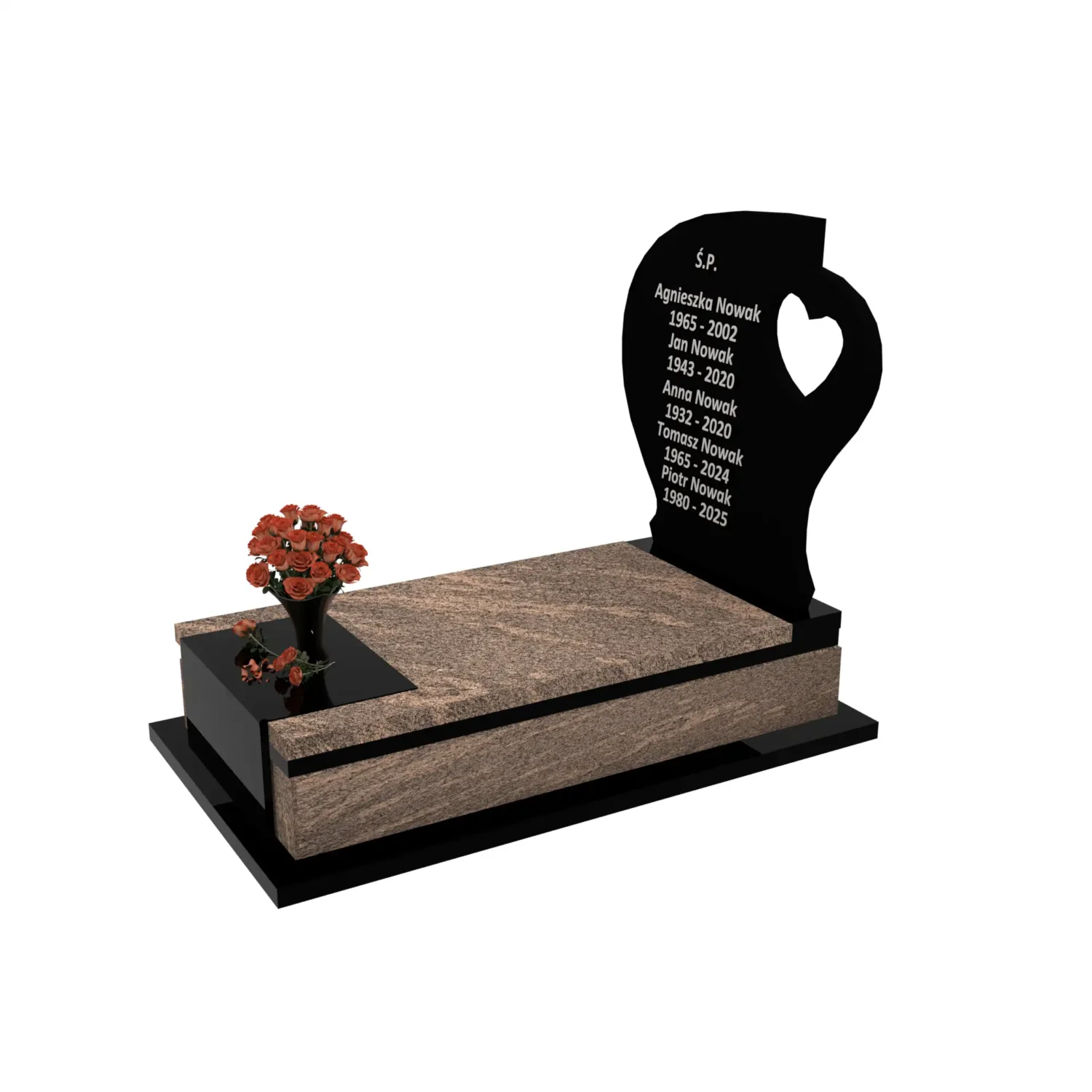 Nagrobek pojedynczy z granitu CK 135+360 – photo №2