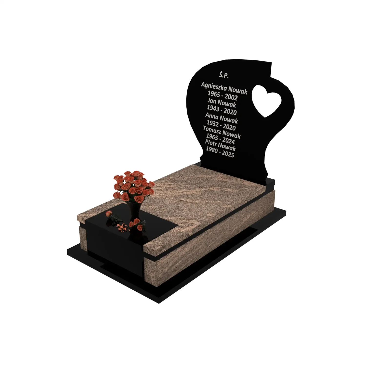 Nagrobek pojedynczy z granitu CK 135+360 – photo №1