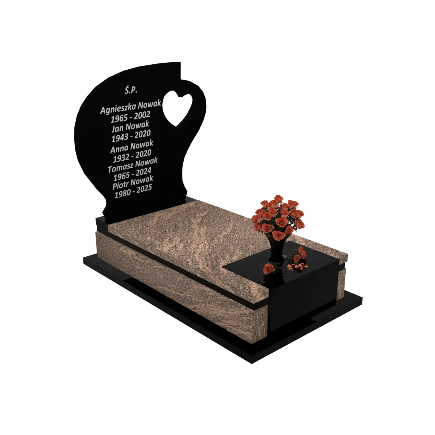 Nagrobek pojedynczy z granitu CK 135+360 – photo №11