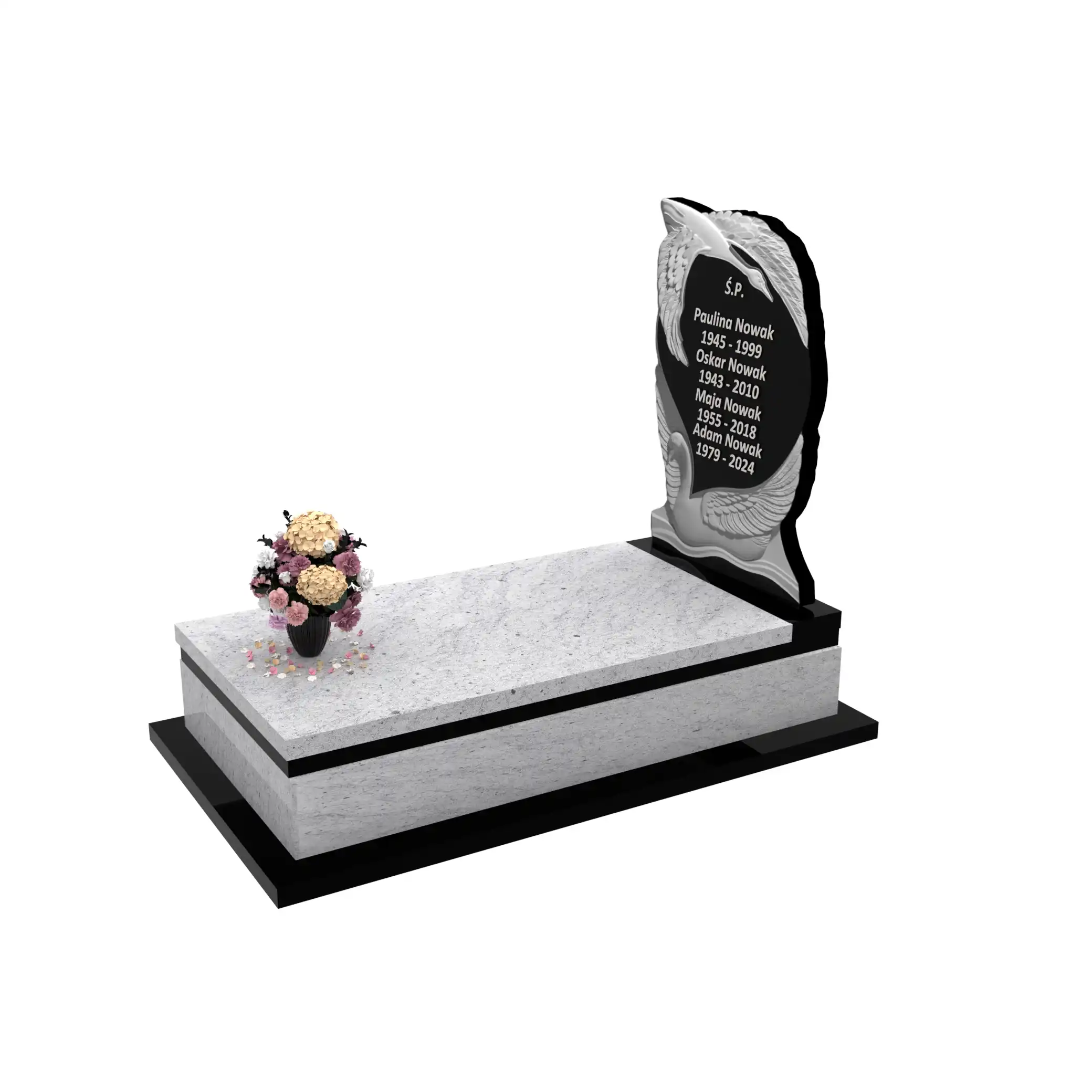 Nagrobek pojedynczy z granitu CK 143+360 – photo №2