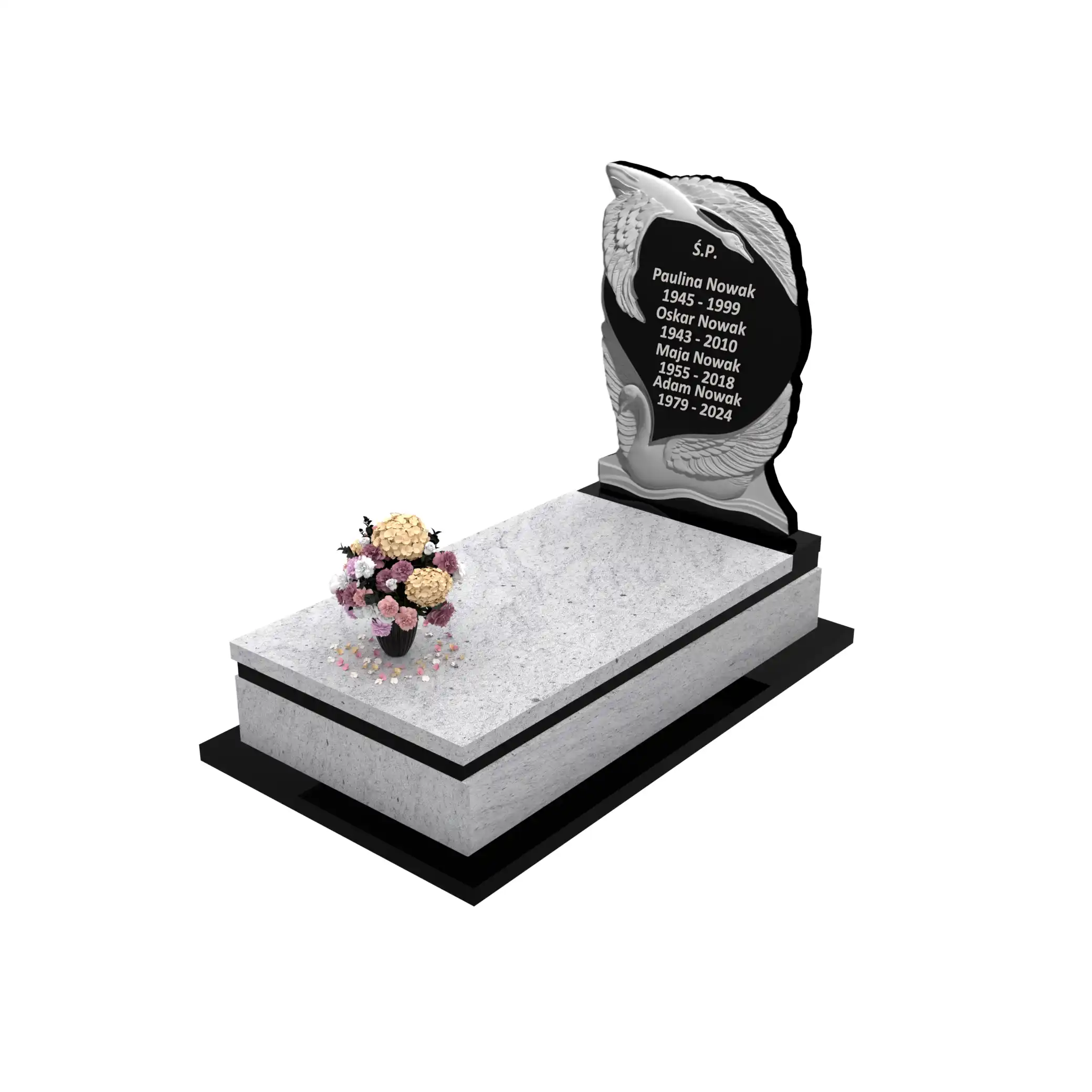 Nagrobek pojedynczy z granitu CK 143+360 – photo №1